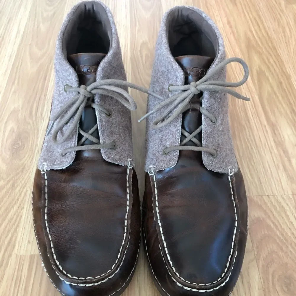 UGG Australia KALDWELL Brown Leather Wool Chukka Boots 1003885 VIBRAM